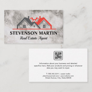 Immobilien-Logo   Marmortextur   QR-Code Visitenkarte