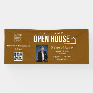 Immobilien-Open-House-Logo-Foto Braun Banner