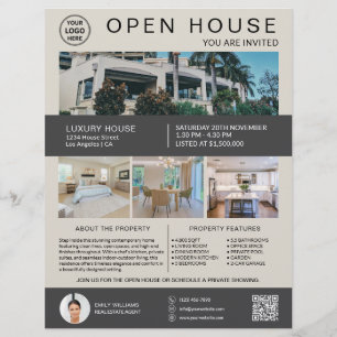 Immobilien-Open-House-Logo-Foto-QR-Neutral Flyer