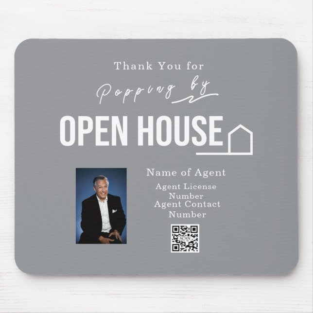 Immobilien-Open-House Moderne Chic Grau Mousepad (Vorne)