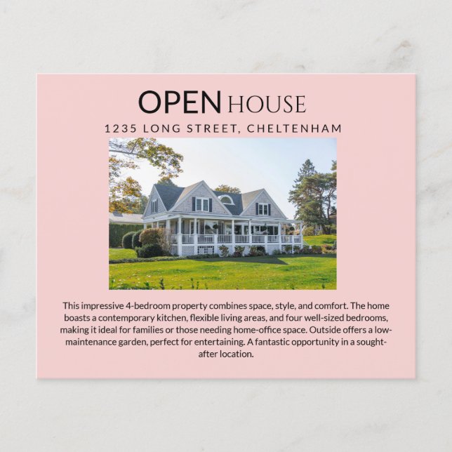 Immobilien-Open-House-Targeting-Postkarten & Flyer (Vorne)