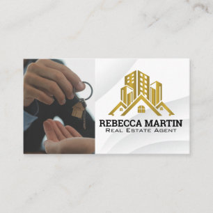 Immobilien Schlüsselübergabe Realtor Home Logo Visitenkarte
