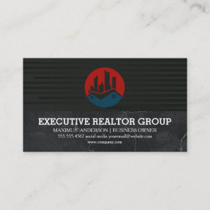 Immobilien Sleek Black Immobilien Visitenkarte