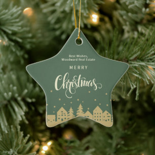 Immobilien-Weihnachten   Budget-Hausdeko Retro  Keramik Ornament