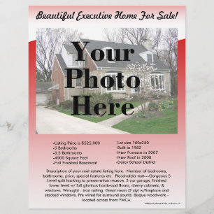 Immobilienangebotsflyer 2-seitig, rotes Wellendesi Flyer