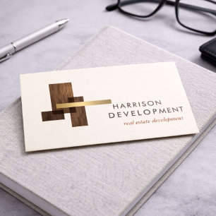 Immobilienentwickler Luxus-Logo Elfenbein Visitenkarte