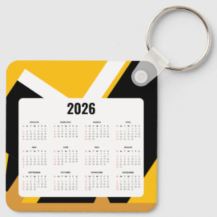 Immobilienkalender-Schlüsselanhänger 2026 Schwar Schlüsselanhänger