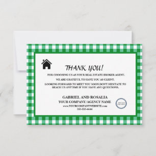 Immobilienmakler-Agentur Buffalo Checks Dankeskarte