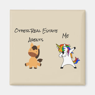 Immobilienmakler Geschenk Pferd Dabbing Einhorn Magnet