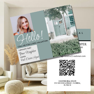 Immobilienmakler HELLO CARD Schilder Flyer