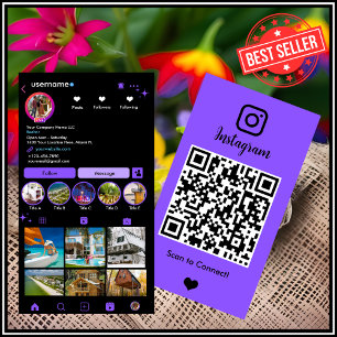 Immobilienmakler Instagram Immobilienmakler Lila Q Visitenkarte