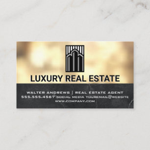 Immobilienmakler Metallisches Gold Boke Visitenkarte