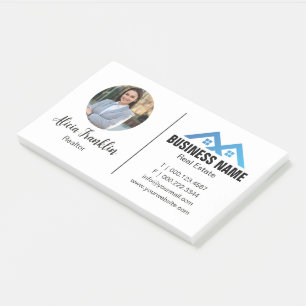 Immobilienmakler Moderne Blaue Immobilienagentur F Post-it Klebezettel
