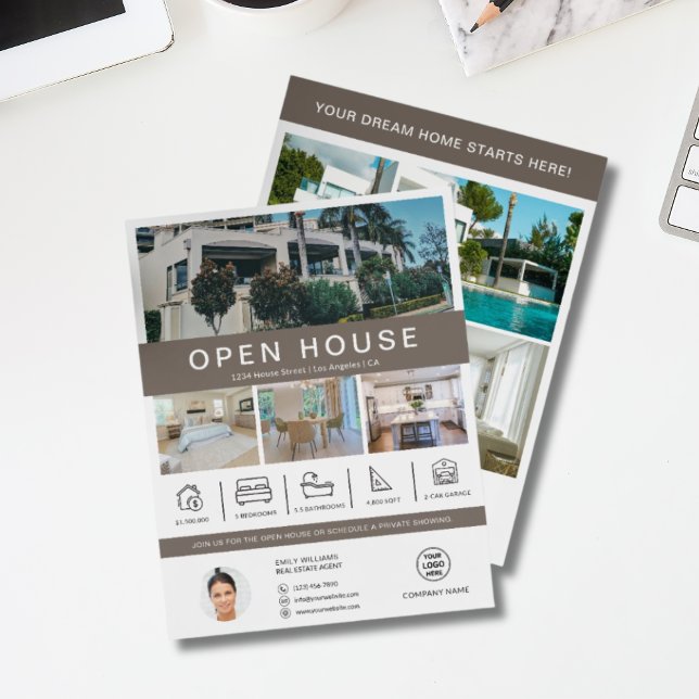 Immobilienmakler Open House Flyer (Open House Real Estate Realtor Flyer)