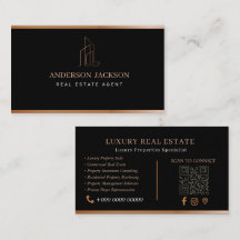 Immobilienmakler QR Code Luxus Schwarz Gold