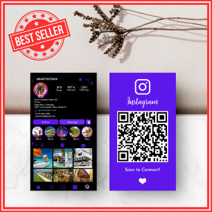 Immobilienmakler Realtor Instagram Violetter QR-Co Visitenkarte