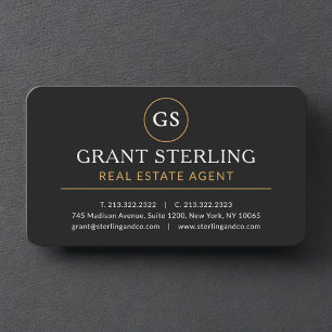 Immobilienmakler Schwarz Gold Professional Visitenkarte