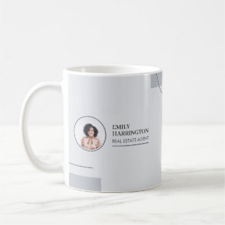 Immobilienmaklerin Grau mit feinen Linien Kaffeetasse