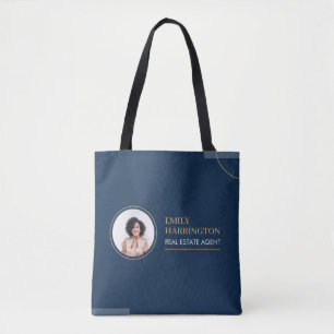 Immobilienmaklerin Navy mit feinen Linien Tasche