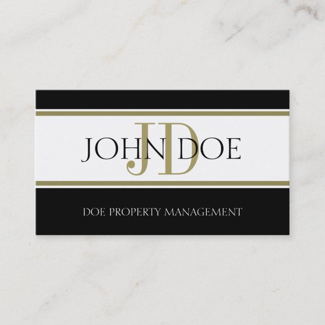 Immobilienmanager-Goldstreifen W/W Visitenkarte (Vorderseite)