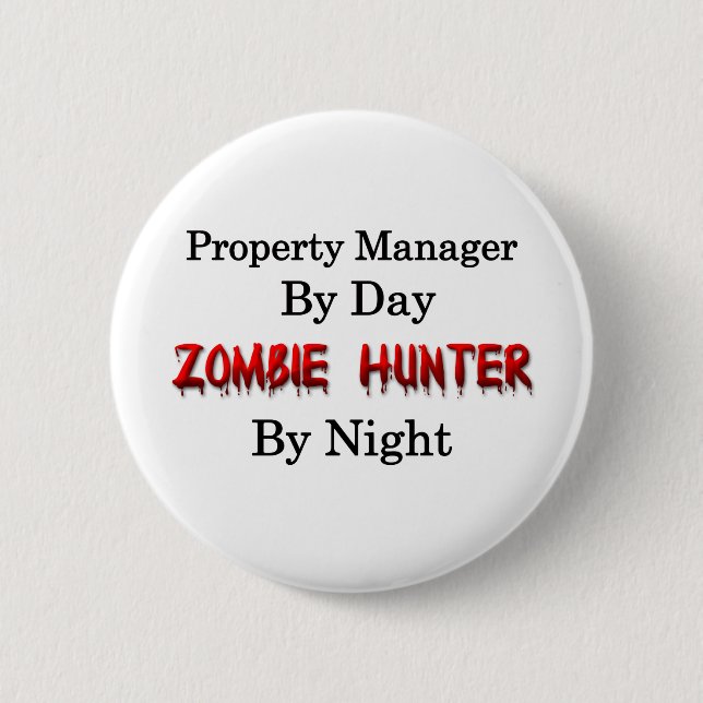 Immobilienmanager-/Zombie-Jäger Button (Vorderseite)