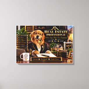 Immobilienprofi Golden Retriever Makler  Leinwanddruck