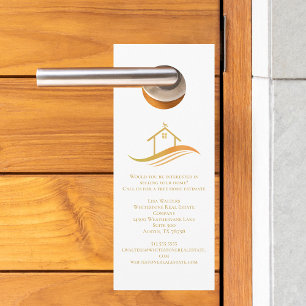 Immobilienunternehmen Gold Haus Logo Marketing Türanhänger