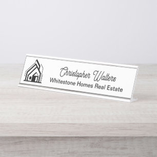 Immobilienunternehmen-Logo Maßgeschneiderter Makle Schreibtischnamensplakette