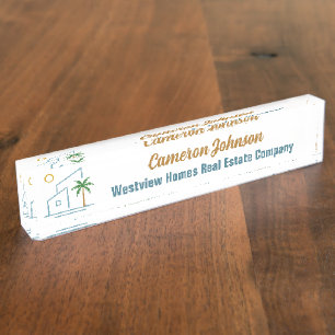 Immobilienunternehmen Strand Custom Coastal Realto Namensplakette