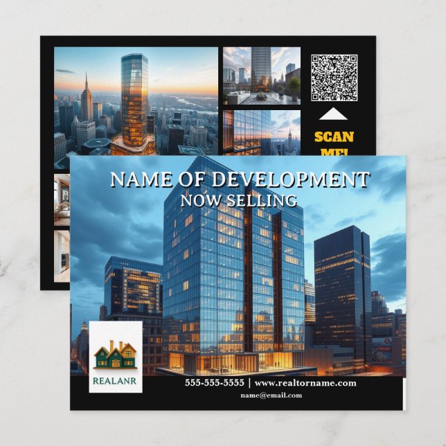 Immobilienwerbung für Immobilien in Echtzeit mit b Postkarte (Vorne/Hinten)
