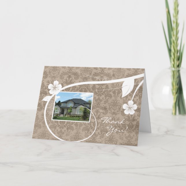 Immobilier Accueil Merci Carte de voeux Beige (Devant)