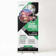 Immobilier - Bannière rétractable verte