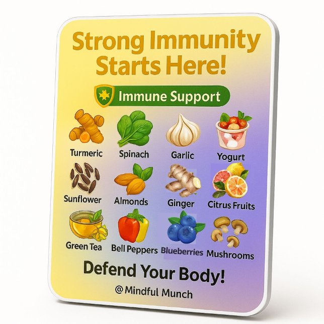 🛡️Immunstärkender Kühlschrankmagnet (Defend your body with immune-boosting foods—this fridge magnet keeps you strong all year round.)