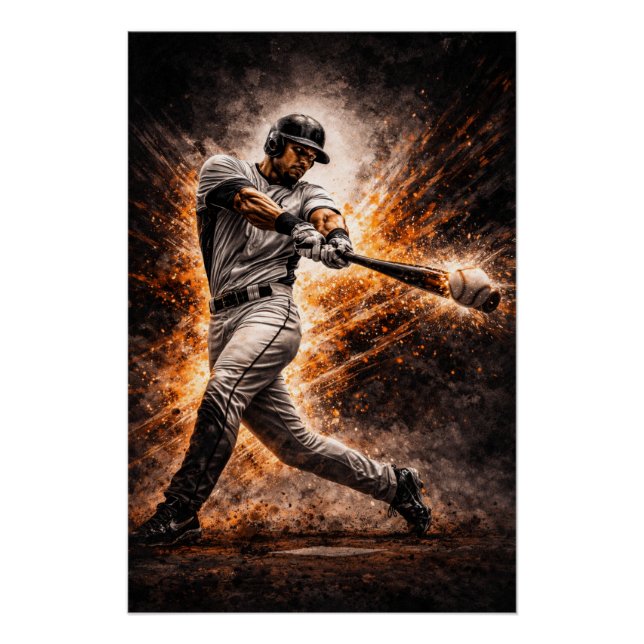 Impact Implacable – Affiche de Baseball Swing Puis (Devant)