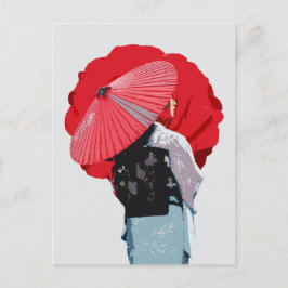 Impactante Vermelho Oriental Cultura Japão  Postkarte