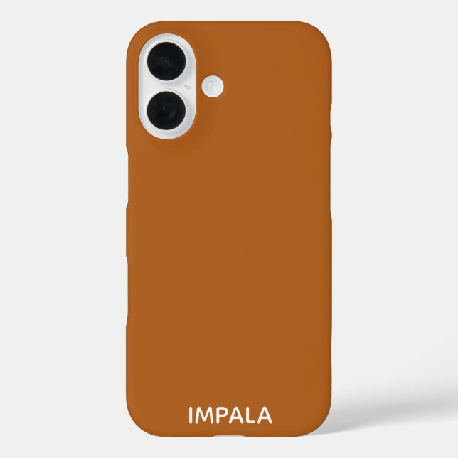 Impala braune Farbe iPhone 16 Hülle (Rückseite)