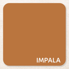 Impala braune Farbe Rechteckiger Pappuntersetzer