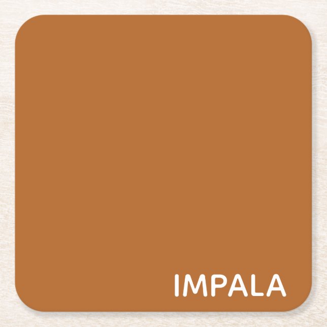 Impala braune Farbe Rechteckiger Pappuntersetzer (Vorderseite)