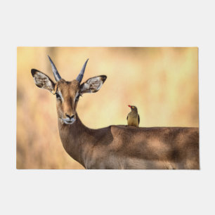 Impala und Oxpecker Bird in Afrika Fußmatte