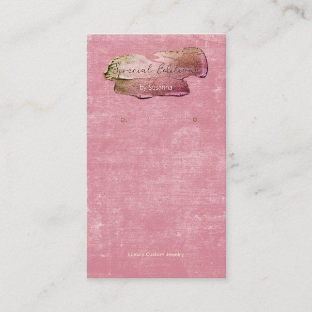 Impastaso Paint Logo Rosa Velvet Ohrring Display Visitenkarte (Vorderseite)