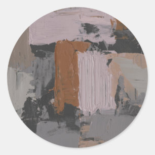Impasto Abstrakt I Runder Aufkleber