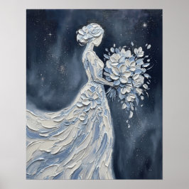 Impasto Blue Himmelsbraut Silhouette Poster