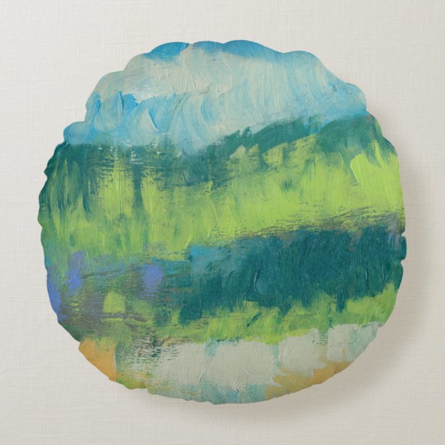 Impasto Feld II Rundes Kissen (Vorderseite)
