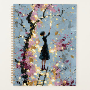 Impasto Floral Mädchen greift nach Licht Inspirati Planer