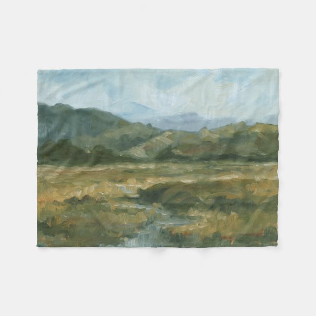 Impasto Landschaft III Fleecedecke (Vorderseite (Horizontal))