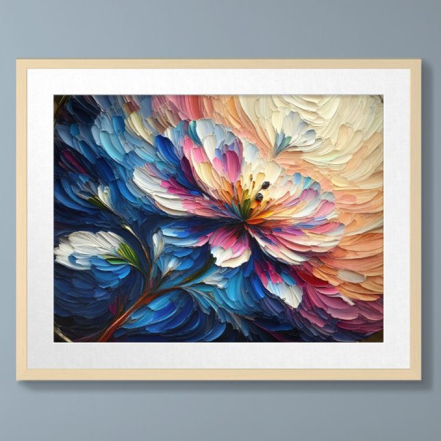 Impasto-Malerei abstraktes Blumen-Blumenmotiv Poster (Von Creator hochgeladen)