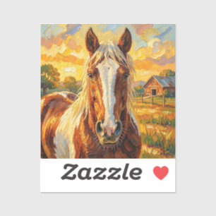 Impasto-Pferd auf einem Bauernhof Aufkleber