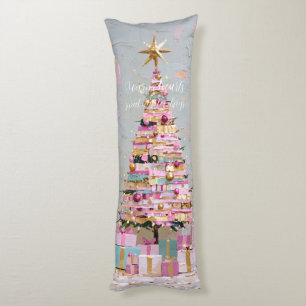 Impasto-Rosa-und-Gold-Weihnachtsbaum Seitenschläferkissen