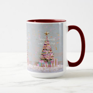 Impasto-Rosa-und-Gold-Weihnachtsbaum Tasse