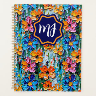 Impasto Style Blume in einem farbenfrohen Mit Mono Planer